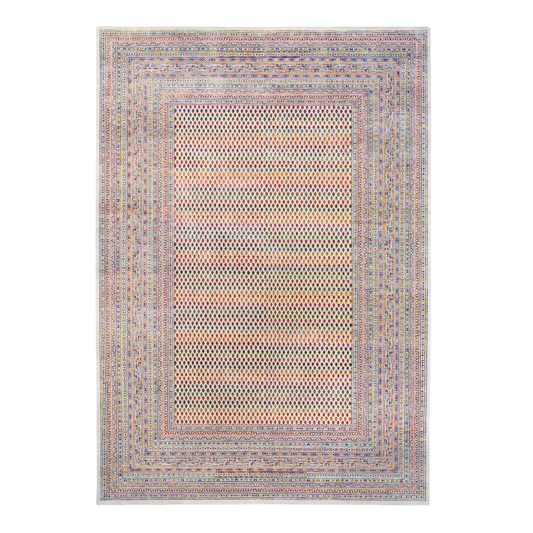 Transitional Silk Hand-Knotted Area Rug 9'10